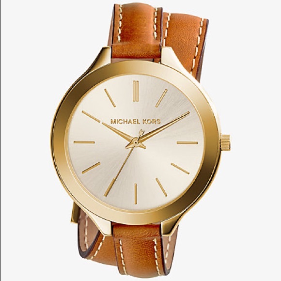 MICHAEL Michael Kors Accessories - Michael Kors Double Band Leather Gold Watch